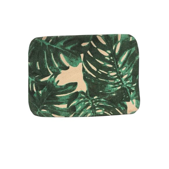 Matrix Biolage make up bag 8 X 6 Beige & Green leaf pattern cosmetic bag - Picture 2 of 2